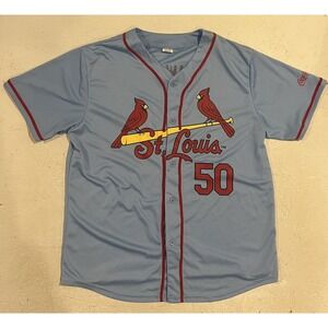 St. Louis Cardinals Adam Wainwright #50 Blue Button Jersey Size XL MLB SGA